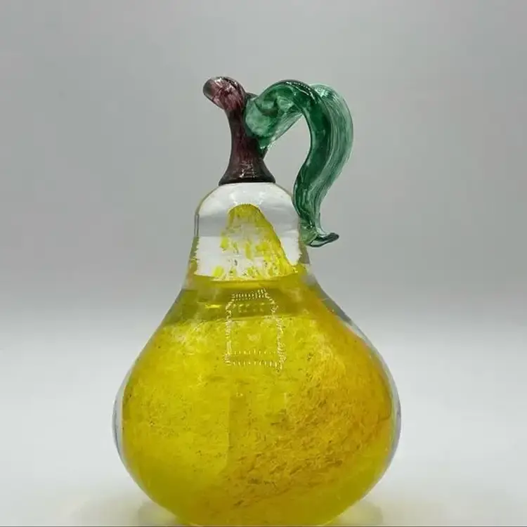 Blown Art Glass Pear Paperweight