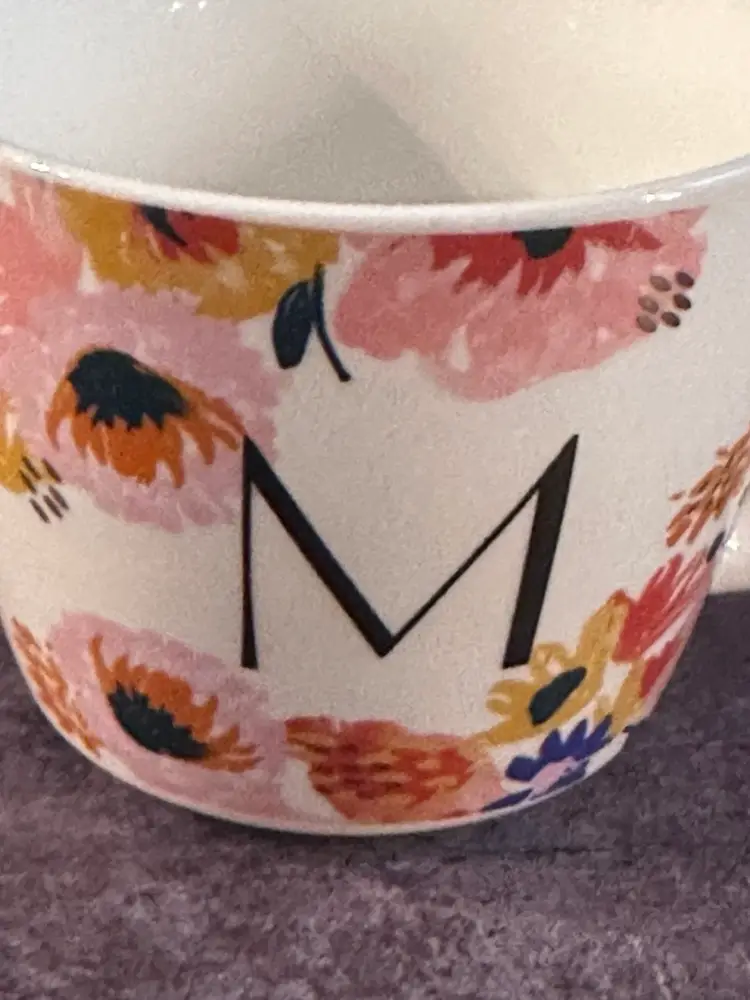 Opalhouse From Target Floral Monogram “M” Mug Coffee Or Tea 