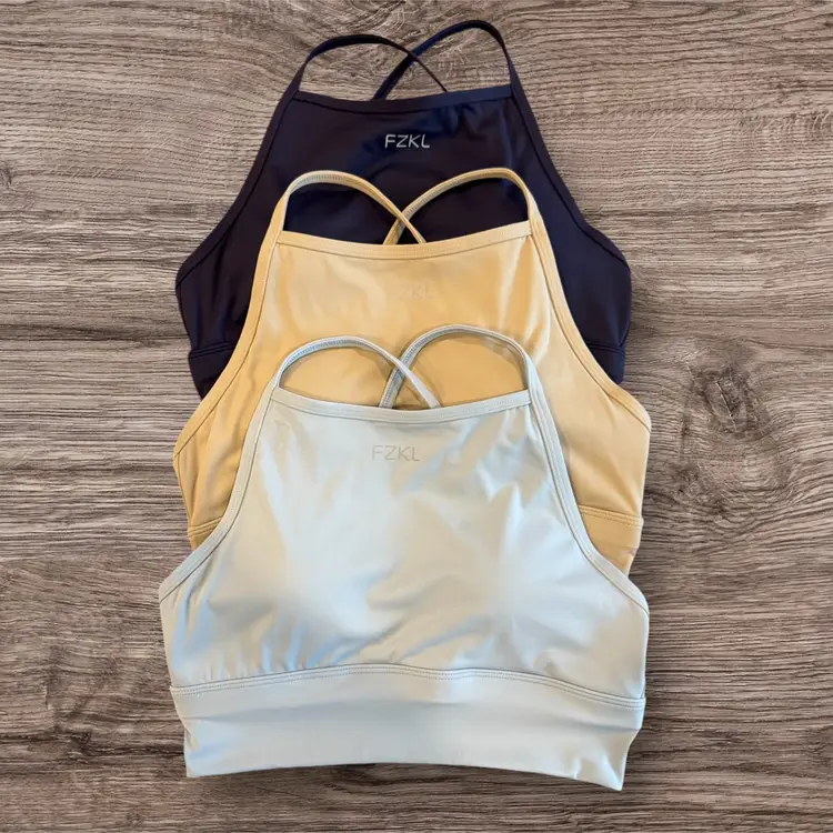 FZKL Women's Performance Sports Bra High Neck: Ocean Collection