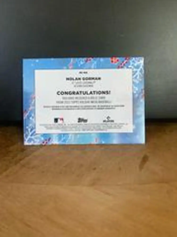 2023 Topps Holiday Relics Nolan Gorman #RC-NG [Game Worn Patch]