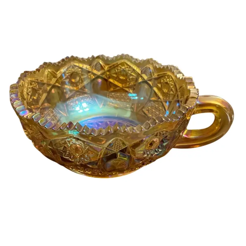 L E Smith Carnival Marigold Nappy Bowl