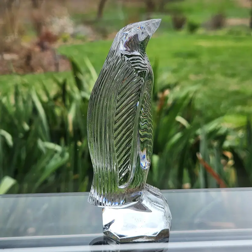 Vintage Waterford Crystal Emperor Penguin Figurine Paperweight Abstract Modern Style