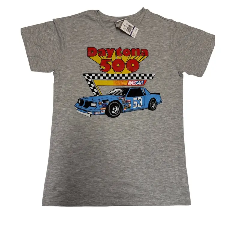 NASCAR Daytona 500 Heather Gray Retro Race Official Graphic T-Shirt - M NWT