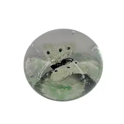 Antique Sulfide Art Glass Butterfly Paperweight