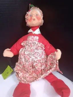 Vintage 1971 Annalee Mobilitee Santa & Mrs Claus Large Dolls