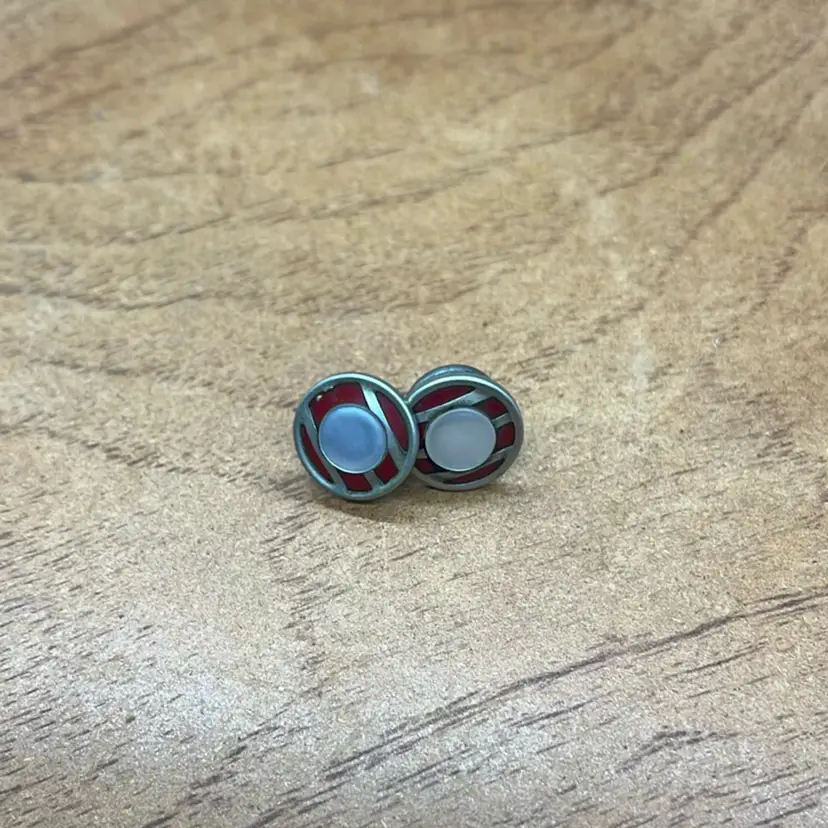 Vintage Snap-Link Cuffs , White Enamel