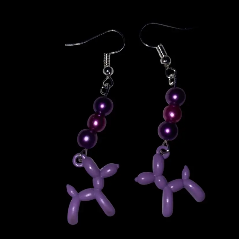 #01- Fun Balloon Dog Earrings, Made With Love, By Me!