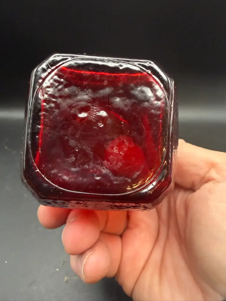 Faceted Ruby Red Glass Jar