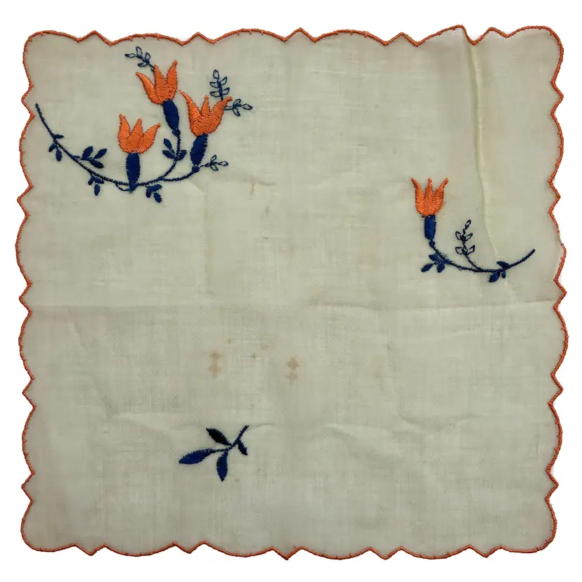 Embroidered Green Sheer Bridesmaid Handkerchief Wedding Cottage Core Vintage