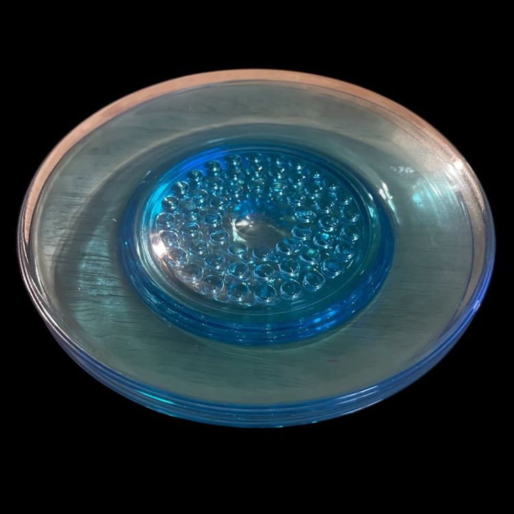 Three Hazel Atlas Blue Salad Or Dessert Plates