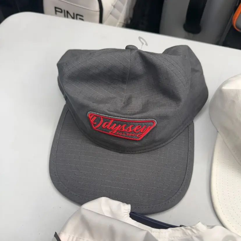 Odysseh Golf Hat - Grey/Red - 5 Panel - NWOT