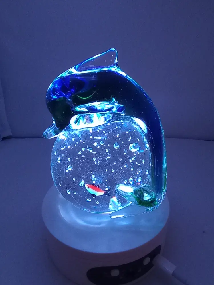 Dolphin aquarium paperweight