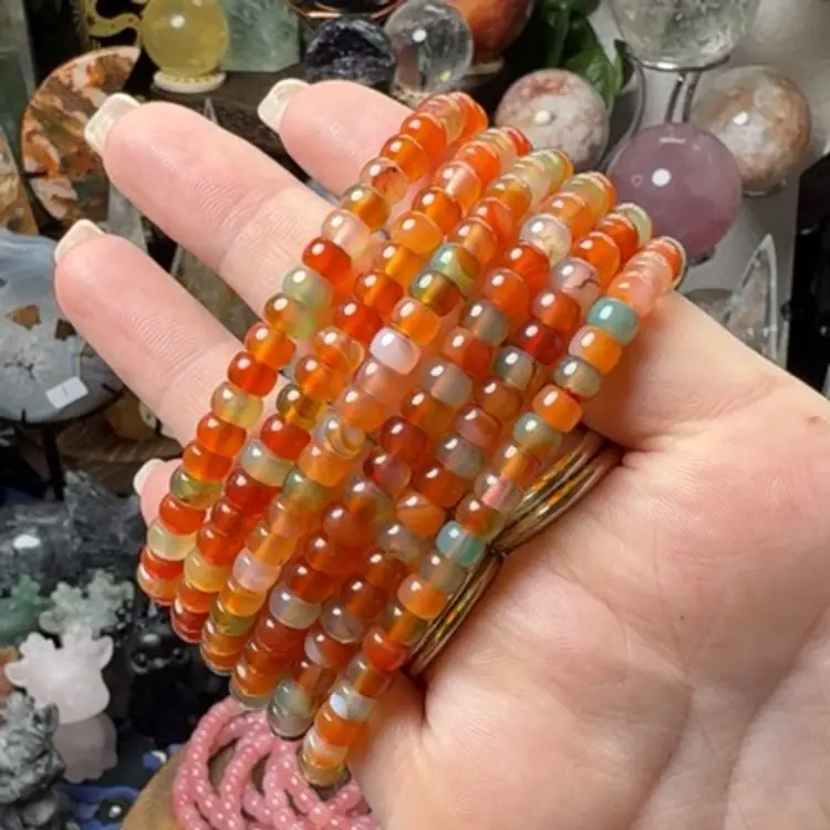 Peacock Agate Rondel Bracelet 6mm Sale