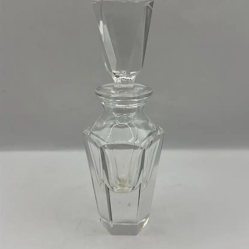 Art Deco Crystal Faceted Perfume Bottle 6”