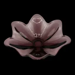 MCM Viking Glass 6 Petal Amethyst Purple Bowl 8”