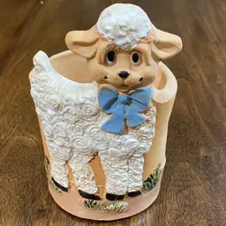 Signed HINDT SK Pottery Lamb Planter