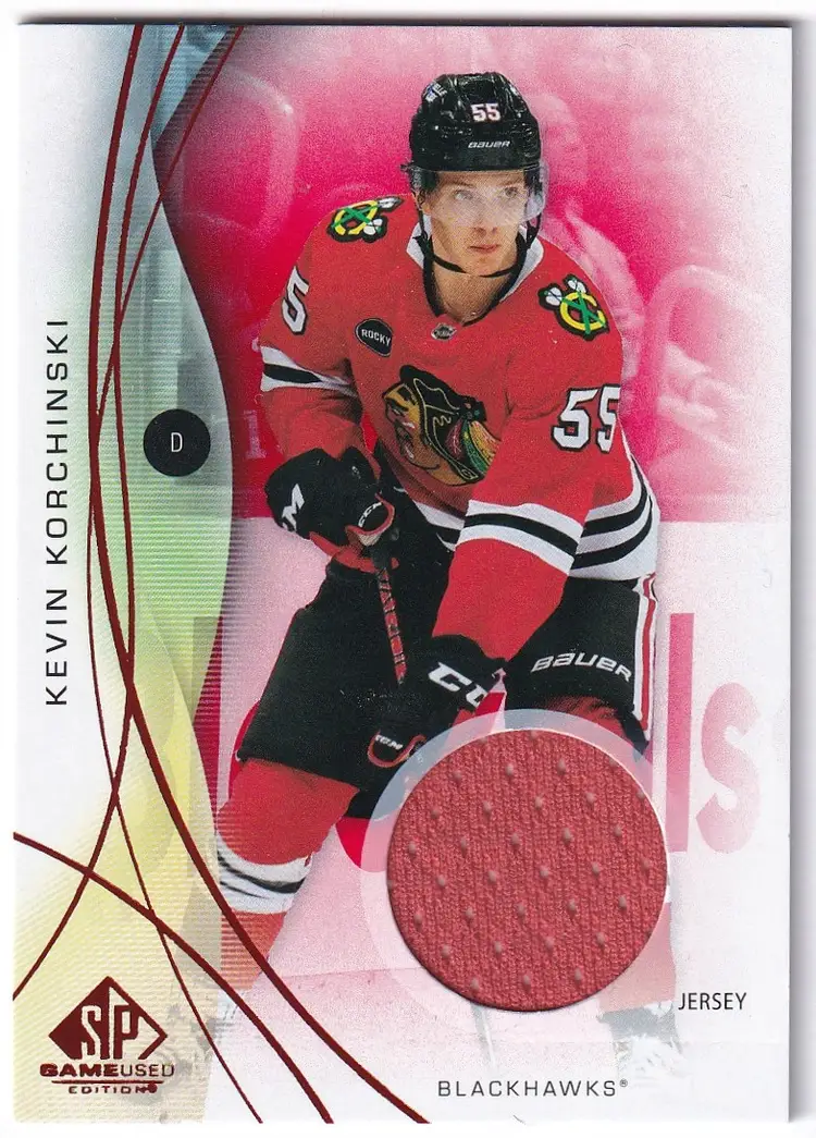 2024-25 SP Game Used Jerseys Red #66 Kevin Korchinski Chicago Blackhawks Hockey Card
