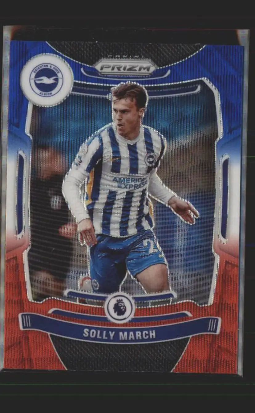 2021-22 Prizm EPL #186 Solly March Prizms Red White and Blue - ( 138 ) - Brighton & Hove Albion