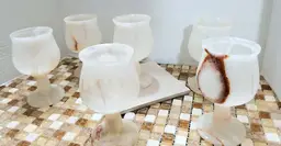 Onyx Marble Goblets Set of 6. 5x3