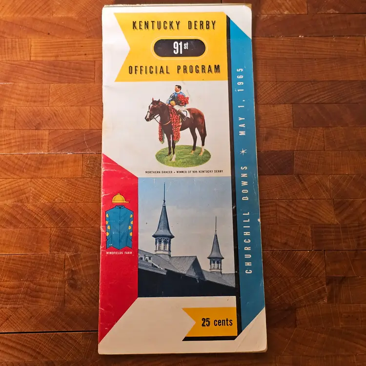 1965 Kentucky Derby Official Program 91st Churchill Downs Lucky Debonair Horse Racing