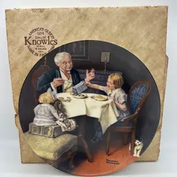 1985 Knowles Norman Rockwell Plate The Gourmet 8.5" Bradex 84-R70-3.9 With Box