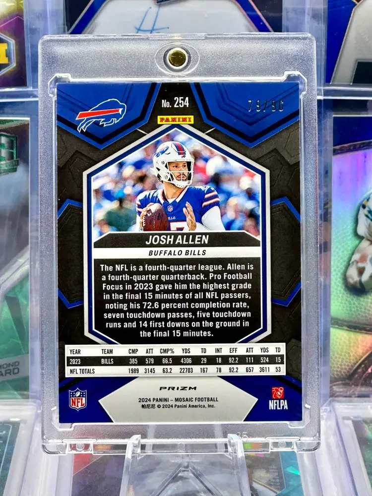 Josh Allen 2024 Mosaic COLOR MATCH /96 Blue Sparkle Glitter Prizm Buffalo Bills