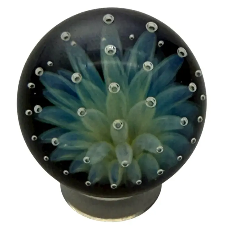 Raj Kommineni Fumed Implosion Art Glass Marble Signed