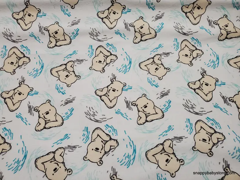 Winnie the Pooh Paint Waves Flannel Fabric Remnant - 100% Cotton - Choose Size - Soft Craft & Quilting Fabric