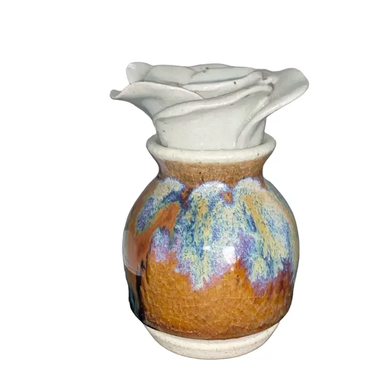 Judy Handcrafted Stoneware Pottery Bud Vase