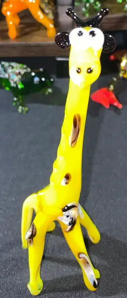 SALE- 25% Off Large Ukraine Yellow Giraffe Figurine With UV Glow (was $12)