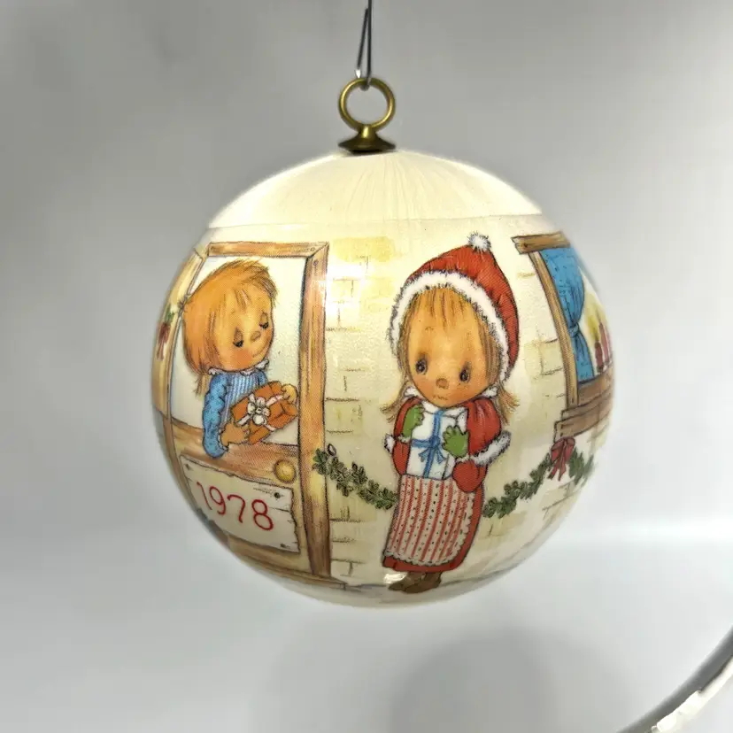 Hallmark Silk Wrapped Christmas Ornament Vintage Precious Moments 1978