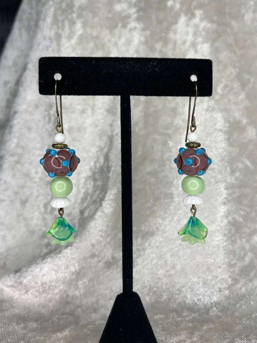 #76 "Arizona Grape Slushies" Series - Handmade by Me -- Lampwork Glass Earrings