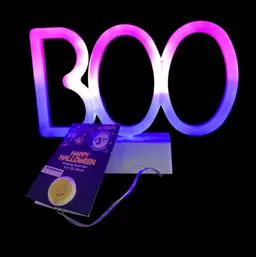 “BOO" Halloween glowing neon sign
