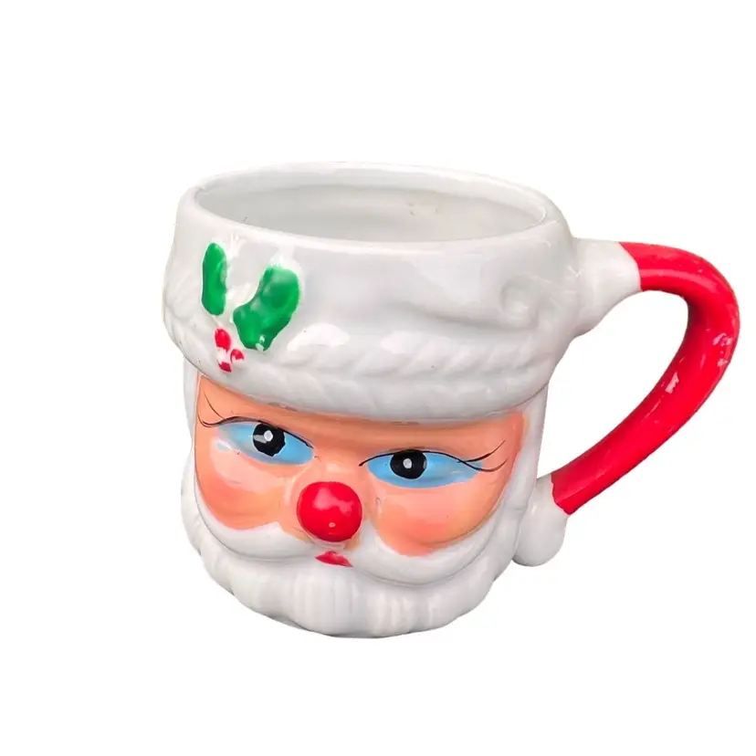 Vintage Blue Eyed Santa Mug