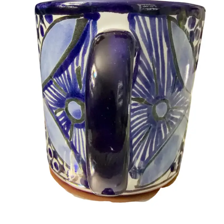 Hand Painted Mexico Talavera Extra Large Mug Redware