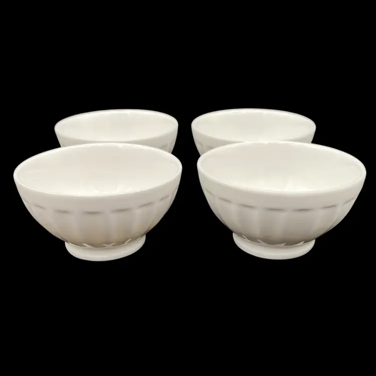 Set of 4 Crate and Barrel Bowls, Column Design, Dessert/Fruit/Sauce/All Purpose