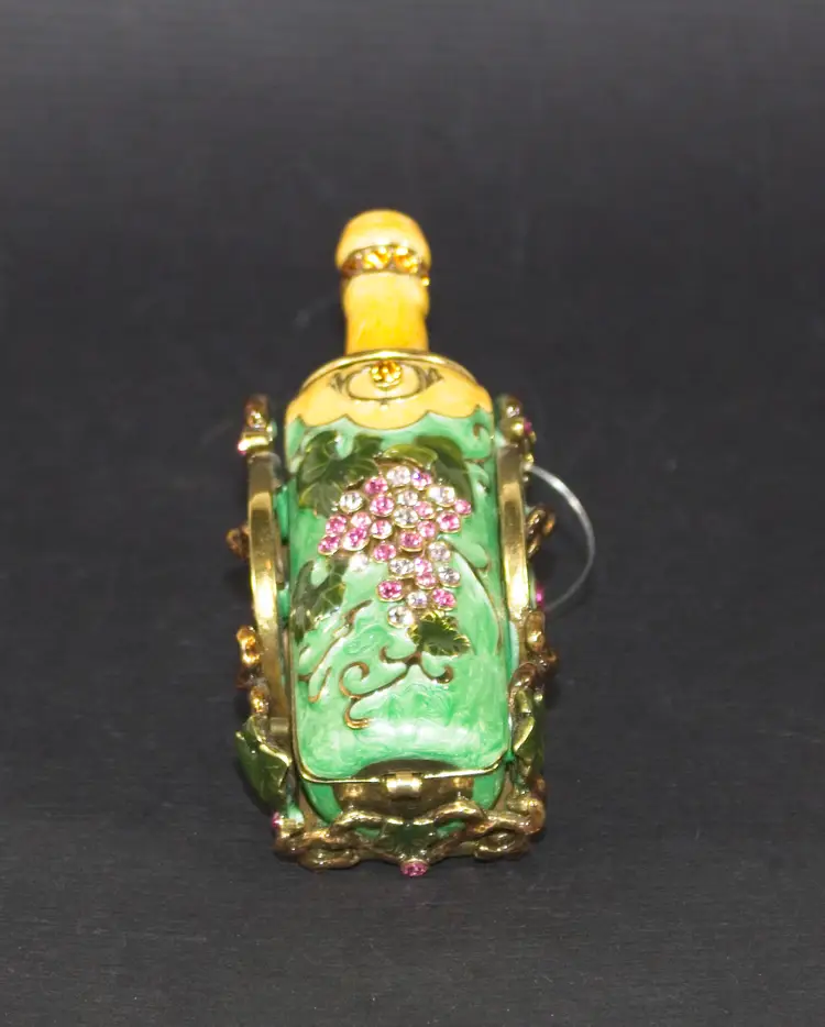 Swarovski Crystal Mini Wine Bottle Trinket Box Alexander Kalifano NWT