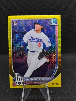 2025 Bowman Mega Box Hyeseong Kim Chrome Yellow Mojo Refractor 26/75