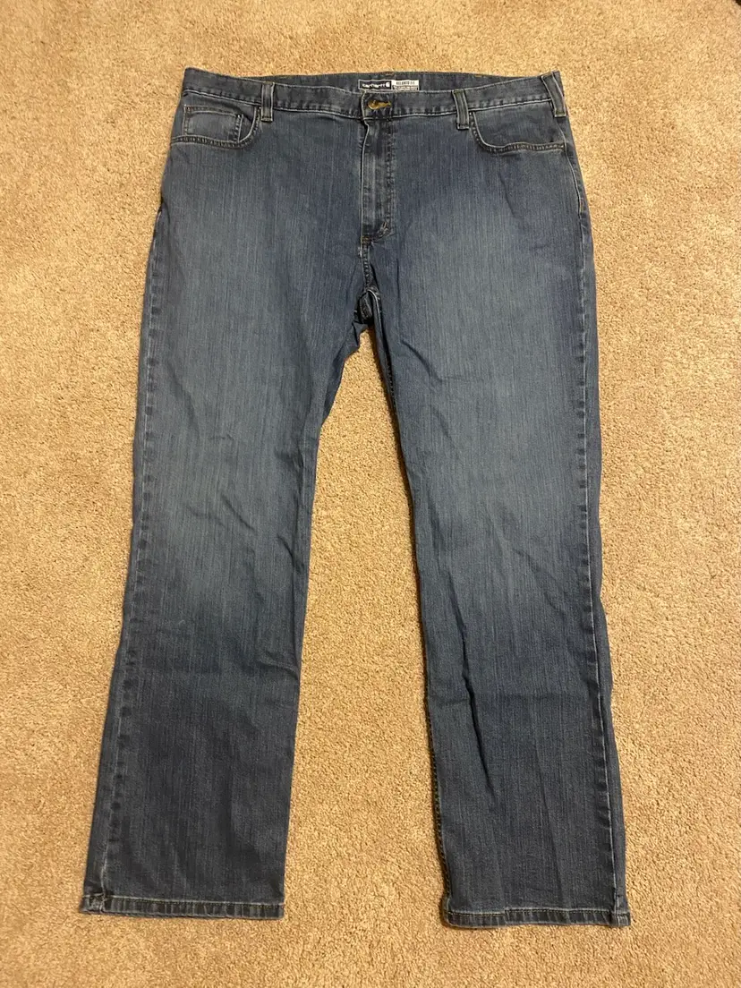 Carhartt Men's Size 42x32 Relaxed Fit Denim Blue Jeans