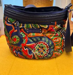 Vera Bradley Retired Venetian Paisley Multi Pocket Crossbody Bag