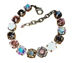 Swarovski Crystal Embellished Tennis Bracelet Adjustable to 7.75" Multicolored