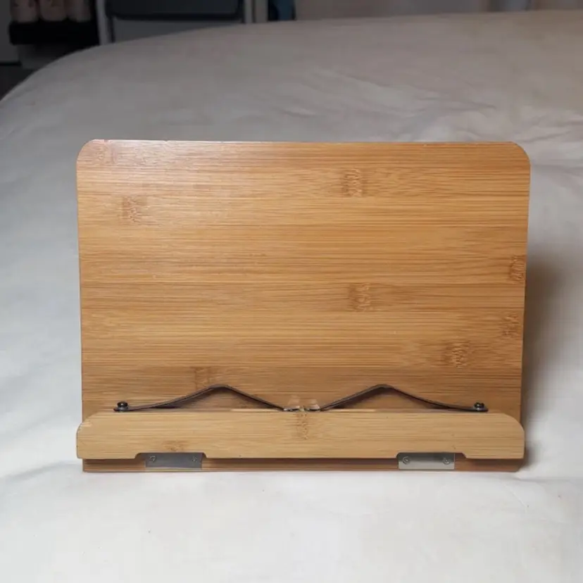 Lurrose Adjustable Multifunctional Bamboo Portable Reading Stand Book Holder