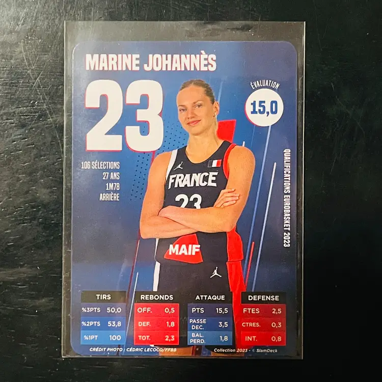Marine Johannes French National Team Rookie Basketball Card 2023 Equipes de France WNBA New York Liberty