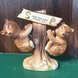 Vintage Bears On Tree Salt & Pepper Shakers