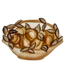 Vintage Trivet/Wall/Shelf Art Made In Italy By CERAMICHE LEONARDO Large Ceramic Fruit Basket Ivory & Shades Of Brown READ
3/4” T x 11” L x 7-5/8” W