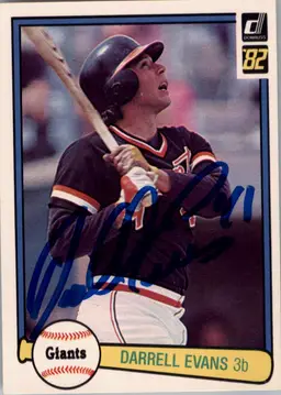 Darrell Evans Signed San Francisco Giants 1982 Donruss #398