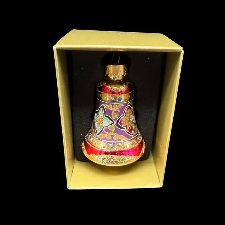 Jeweled Bell Shaped Christmas Ornament By Unique Treasures Ornate In Box