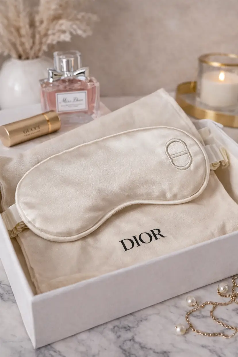 Dior Beauty GWP Satin Travel Eye Mask / Sleeping Mask – Ivory