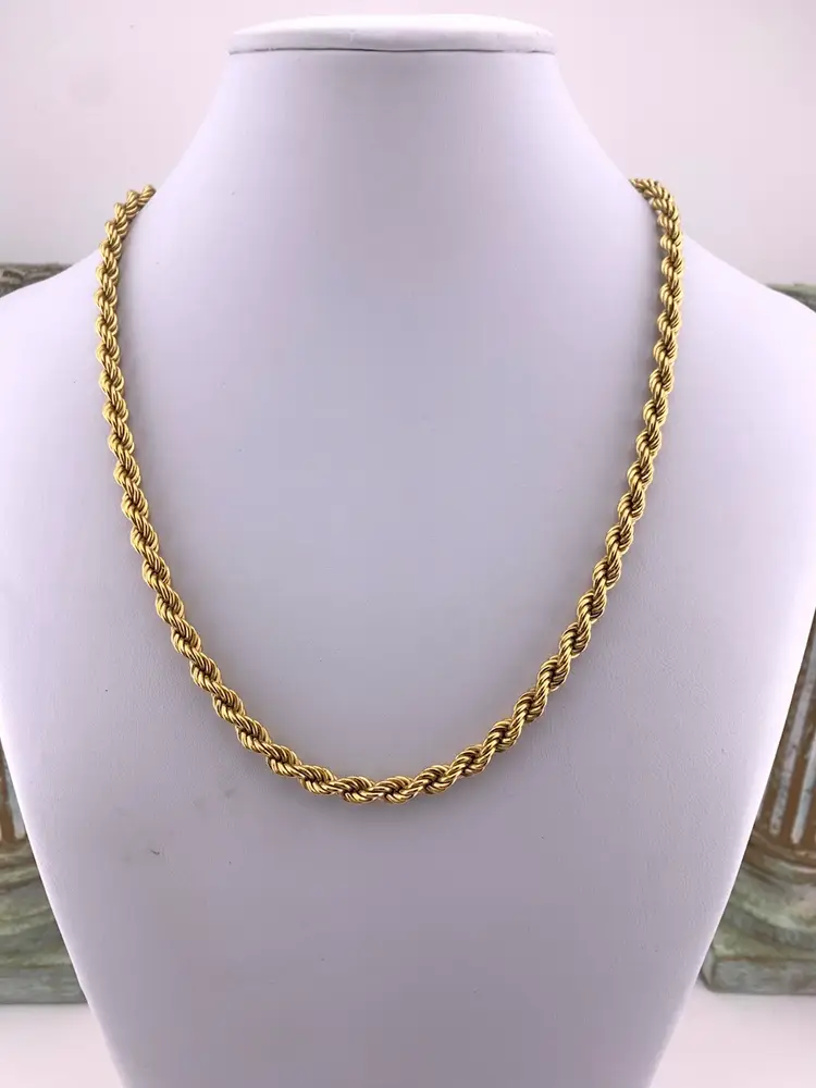 Vintage Monet Chunky Rope Chain Gold Tone 20”