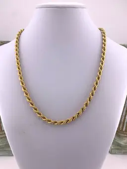 Vintage Monet Chunky Rope Chain Gold Tone 20”